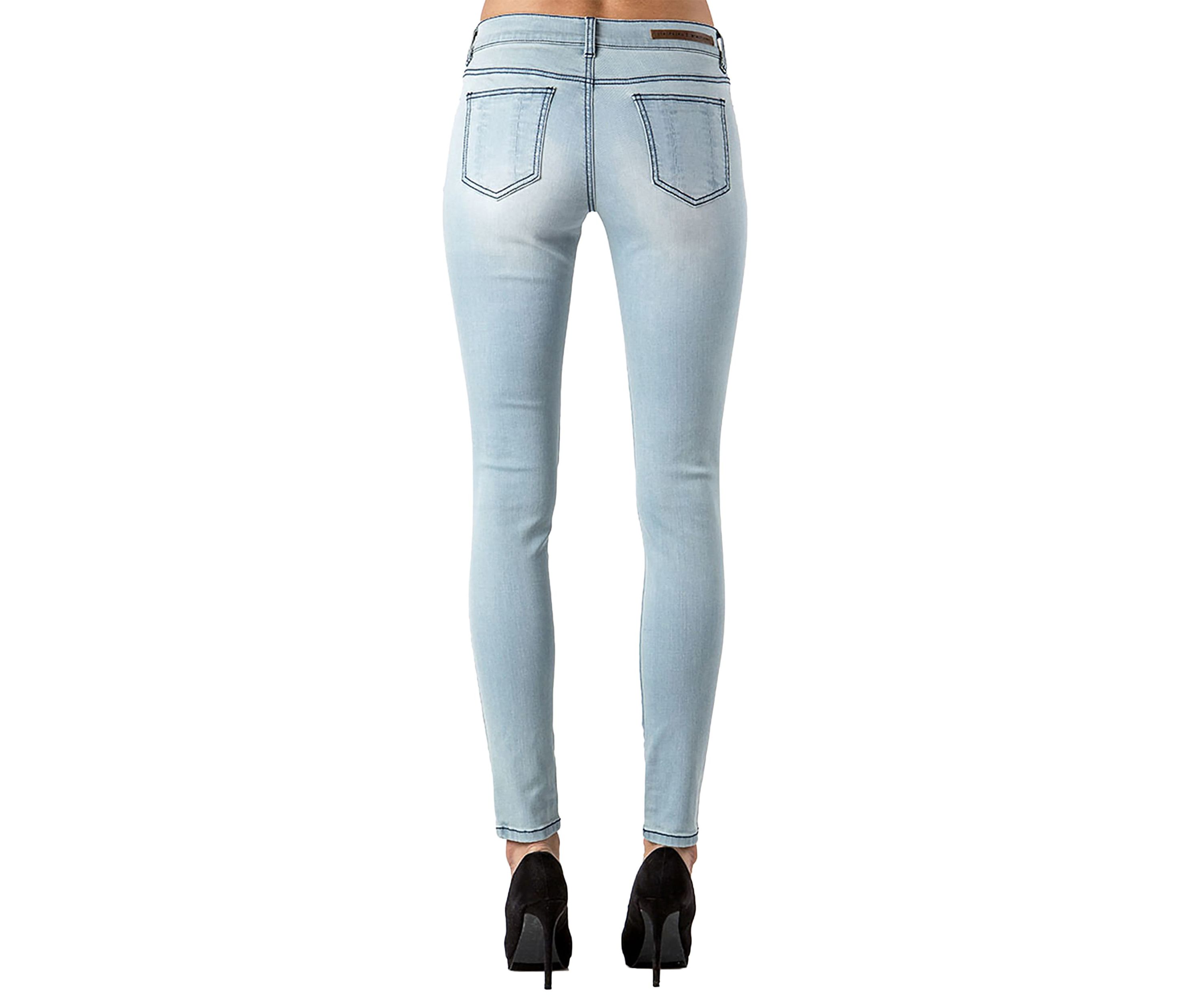 Light Wash Slashed Destroyed Jeans
