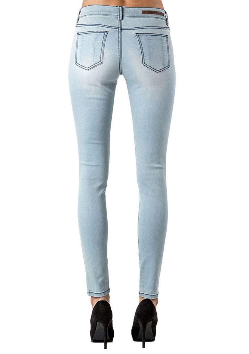 Light Wash Slashed Destroyed Jeans