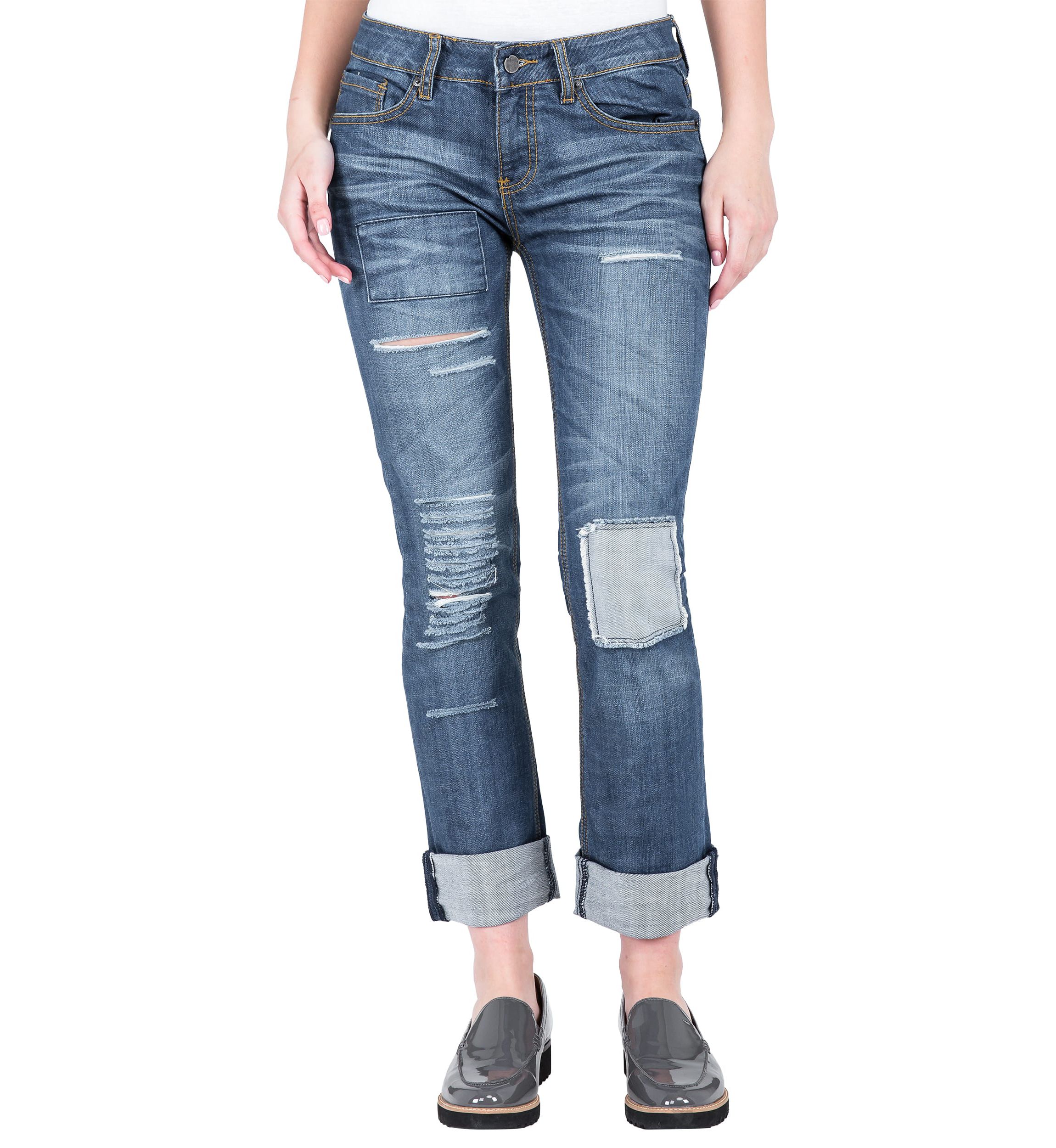 Patched Boyfriend Jeans