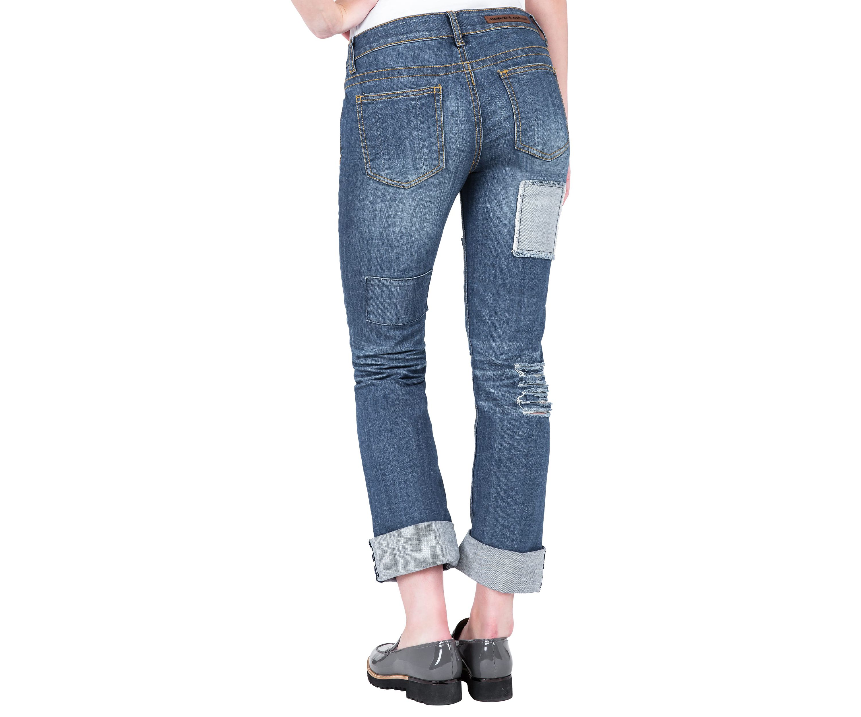 Patched Boyfriend Jeans