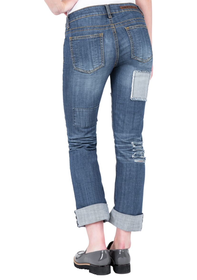 Patched Boyfriend Jeans