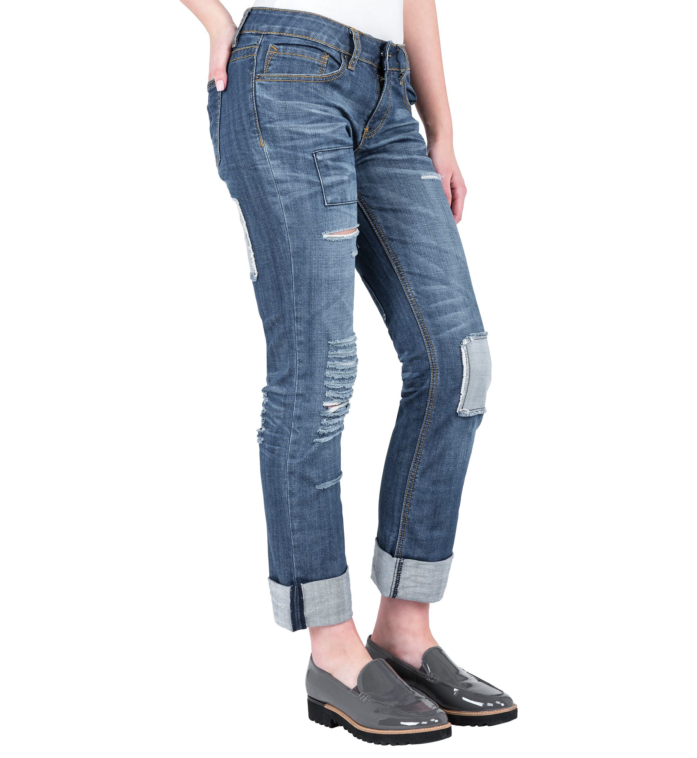 Patched Boyfriend Jeans