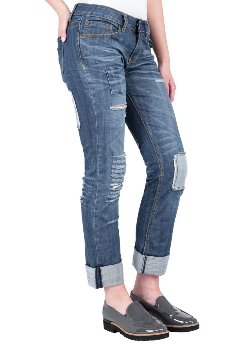 Patched Boyfriend Jeans