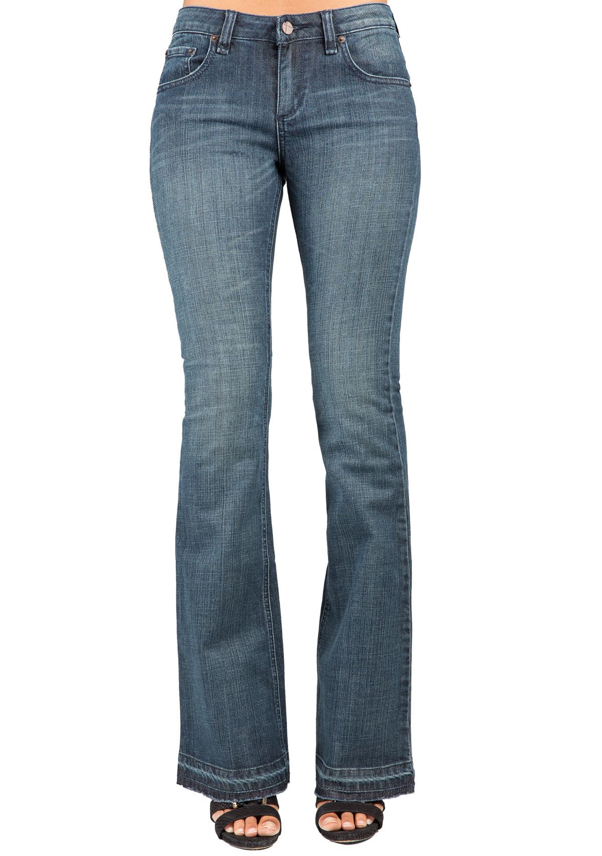 Flare Bootcut Raw Edge Jeans