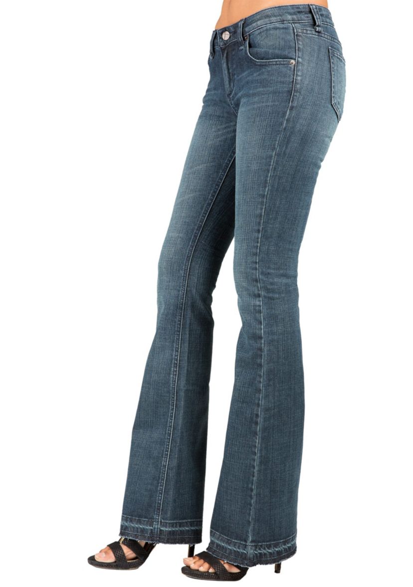 Flare Bootcut Raw Edge Jeans