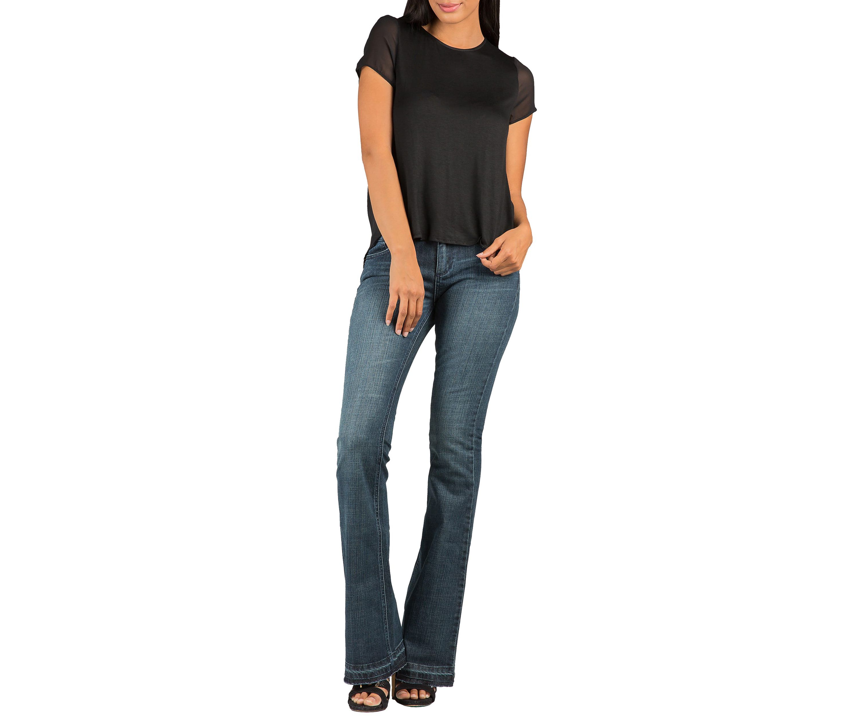 Flare Bootcut Raw Edge Jeans