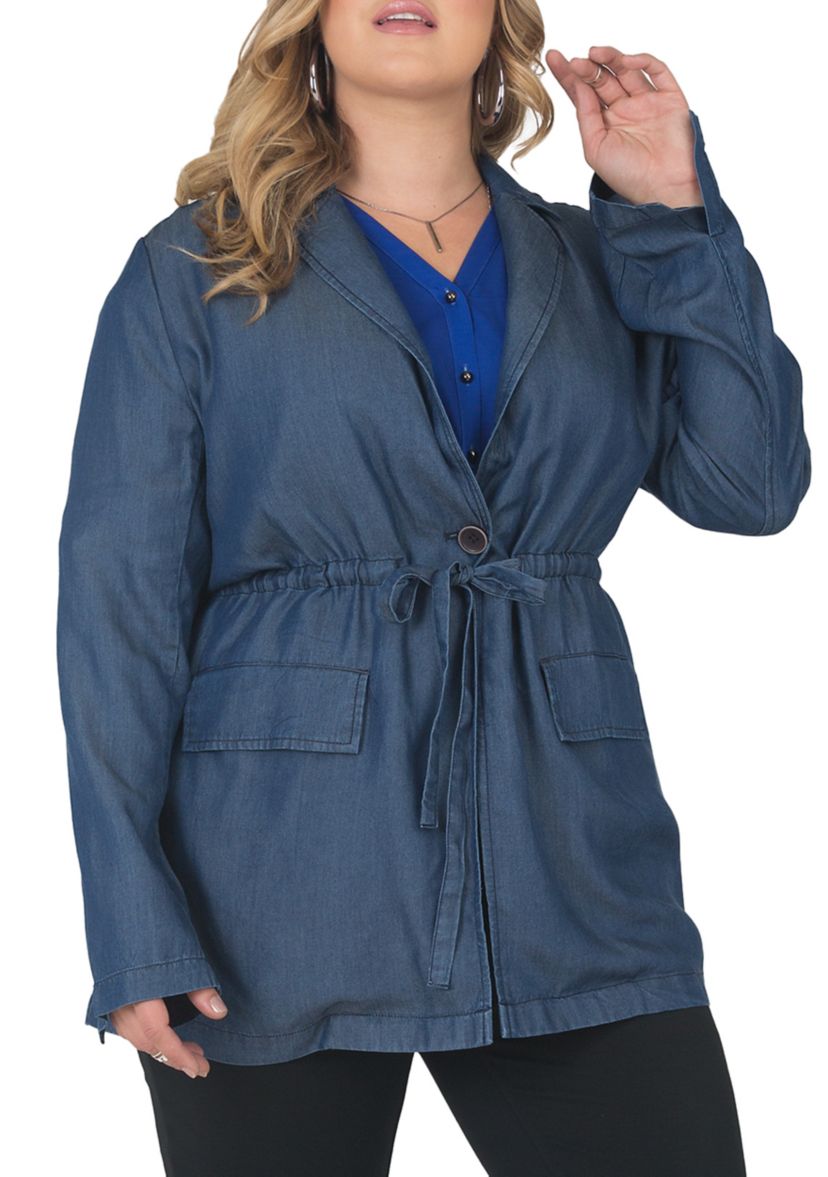 Plus Size Blazer with Belt
