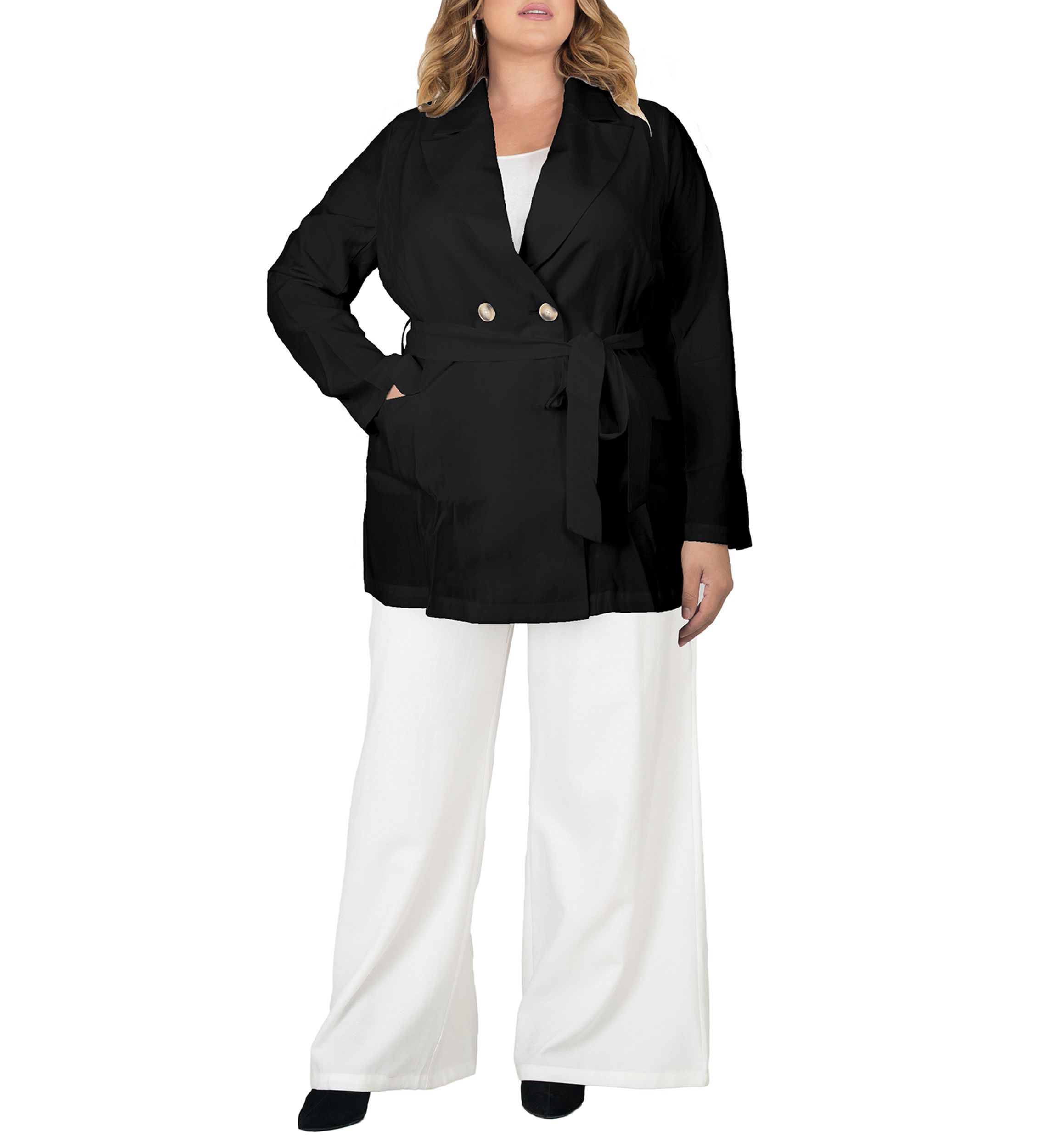 Plus Size Wrap Blazer