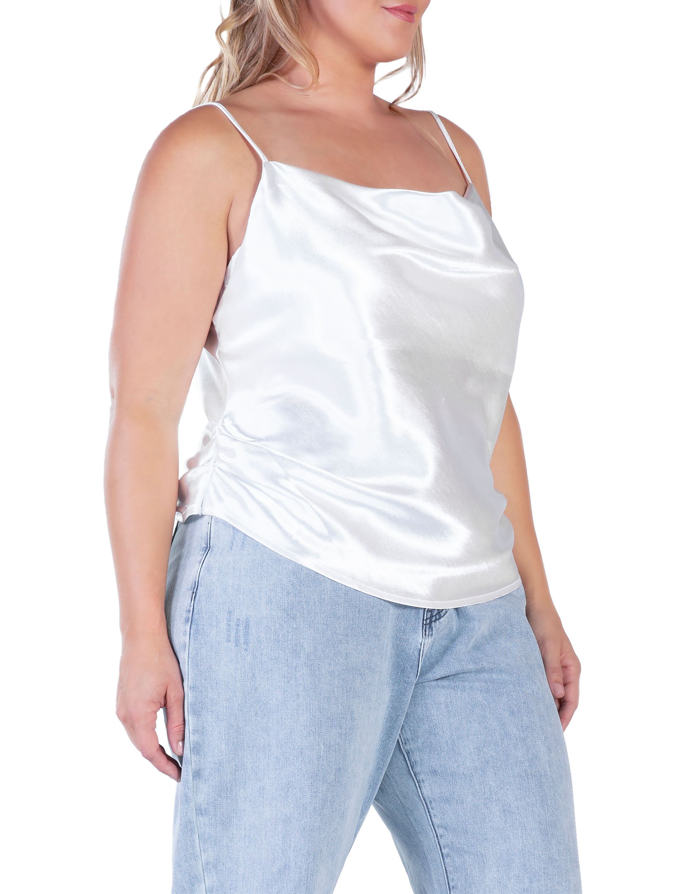Cowl Neck Satin Crop Top