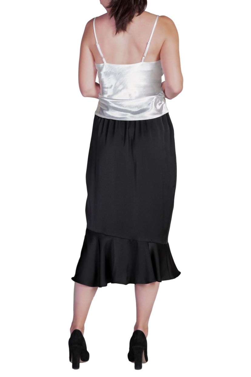 Cowl Neck Satin Crop Top
