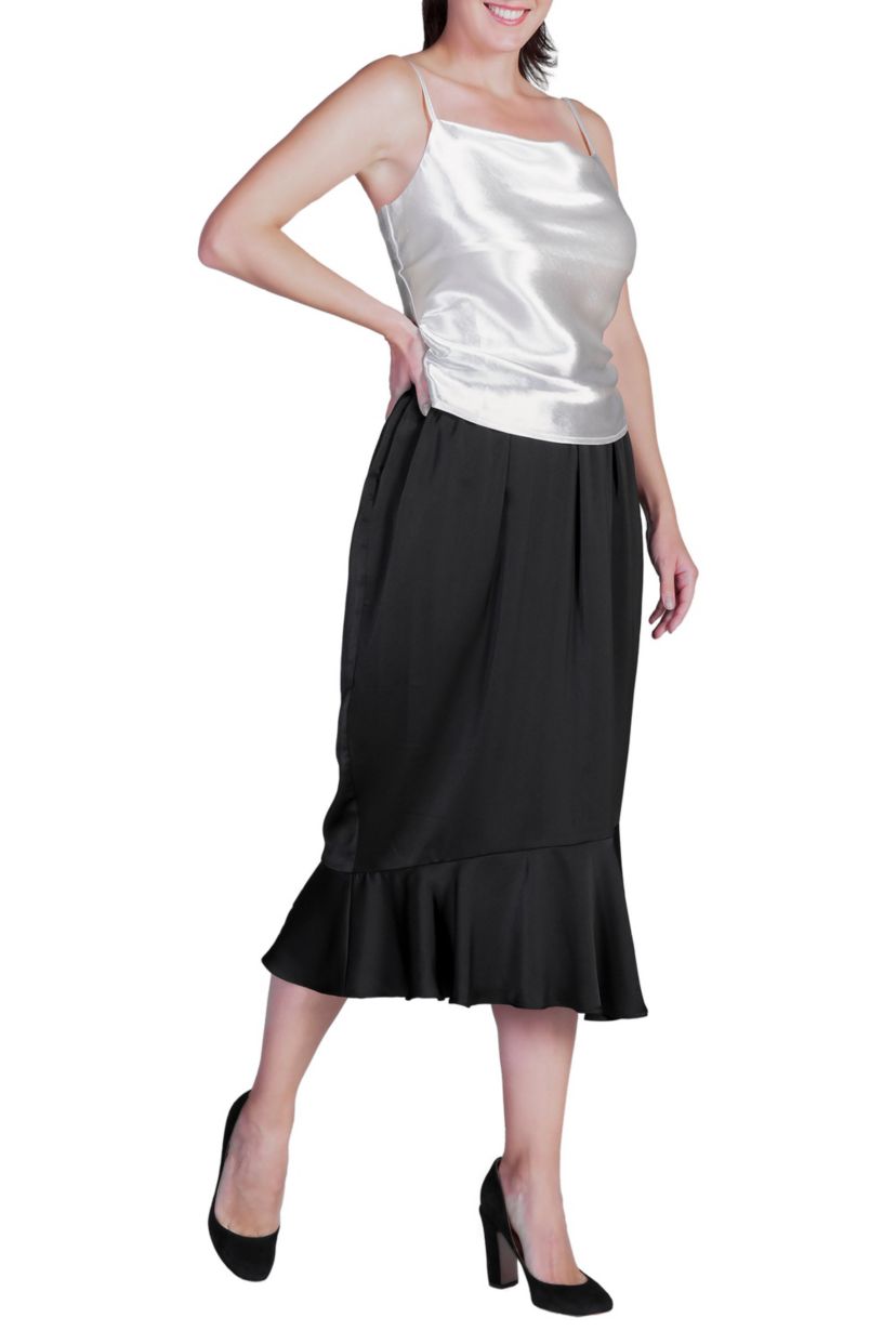 Cowl Neck Satin Crop Top