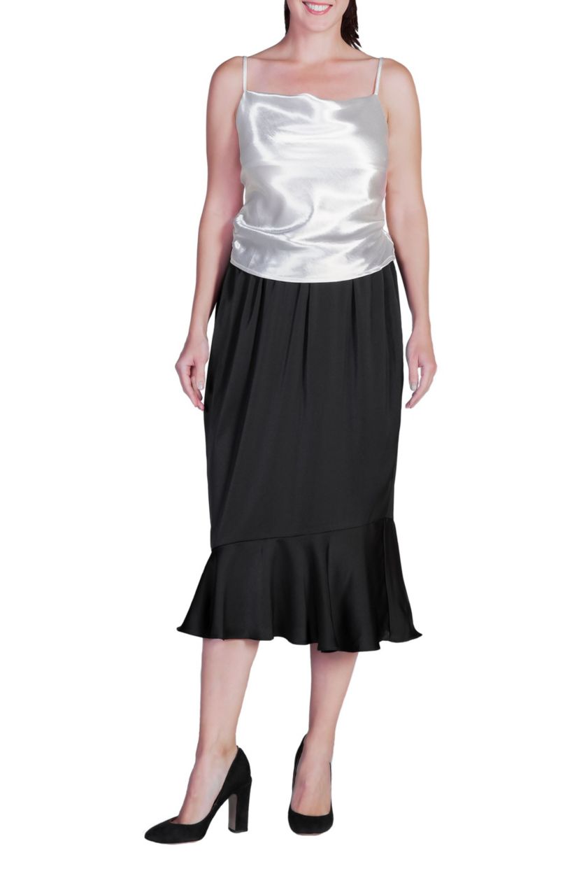 Cowl Neck Satin Crop Top