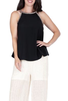 Standards and Practices Women's Gold Trim Tank Top, Black, XL
