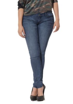 Poetic Justice Women's Curvy Fit Midrise Skinny Jeans, 30
