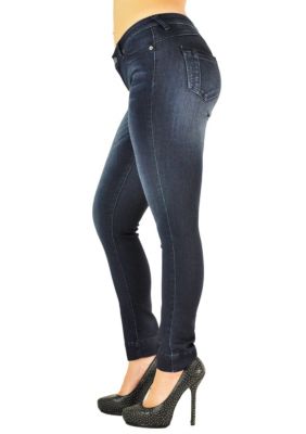 Poetic Justice Women's Curvy Fit Basic Skinny Ankle Jeans