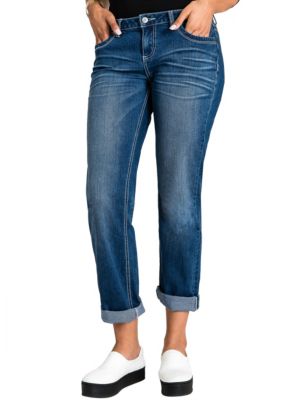 Poetic Justice Women's Stretch Skinny Boyfriend Jeans, 32