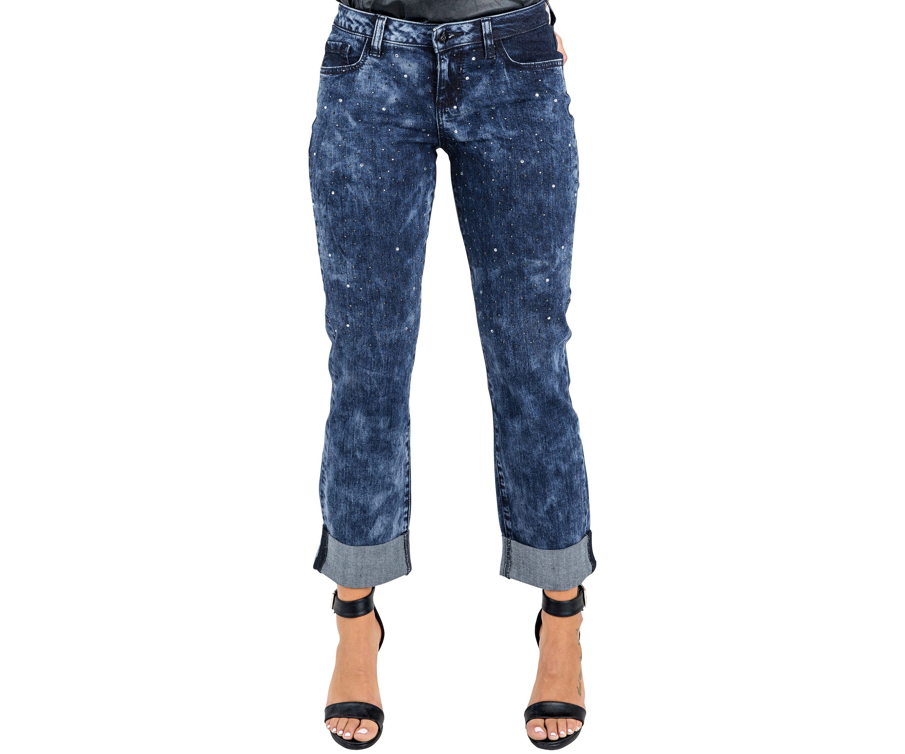 Encrusted Diamond Boyfriend Jeans