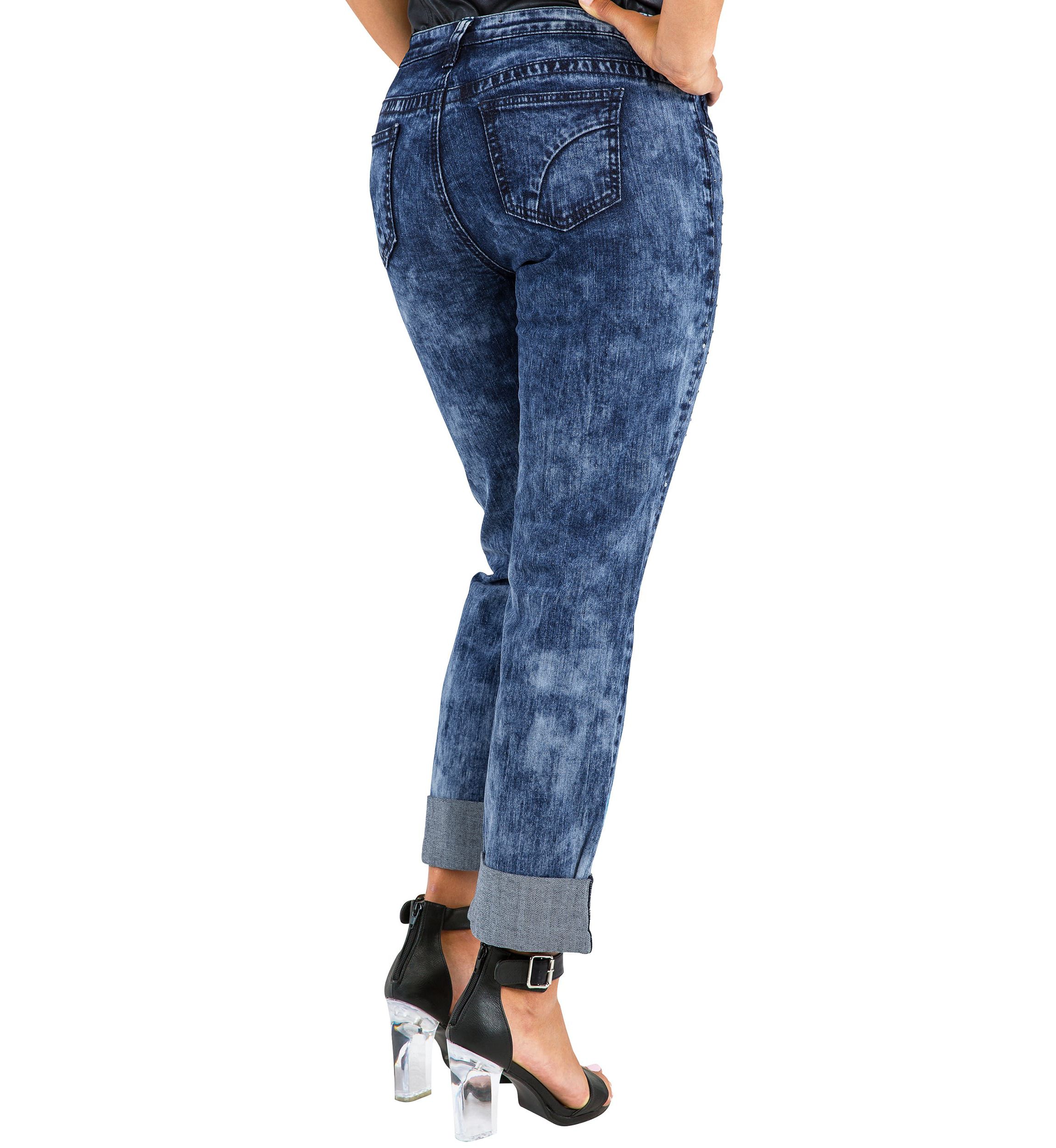 Encrusted Diamond Boyfriend Jeans