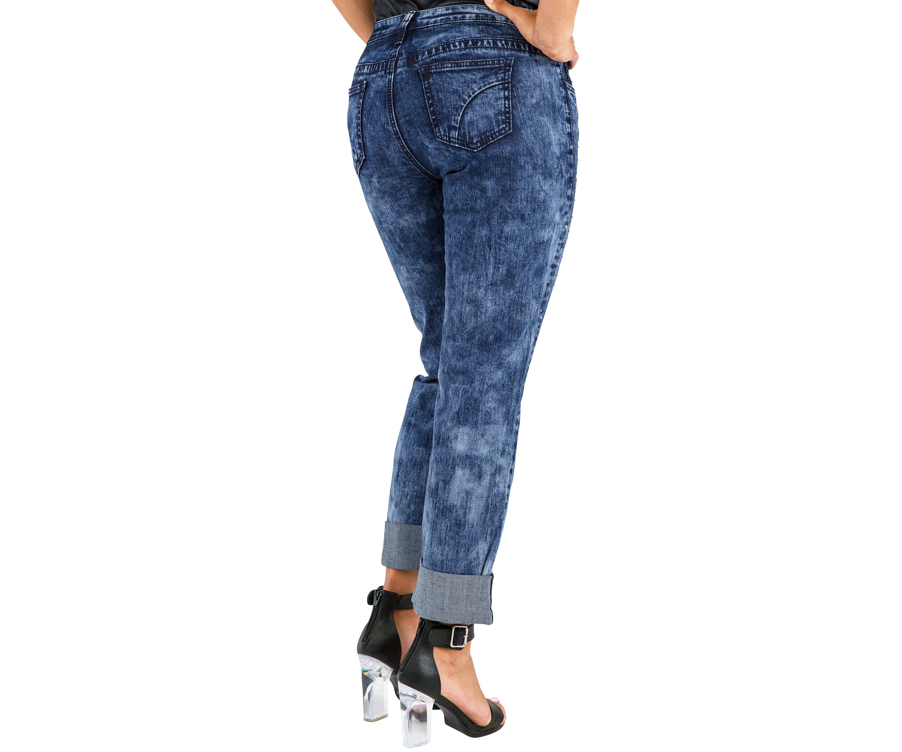 Encrusted Diamond Boyfriend Jeans