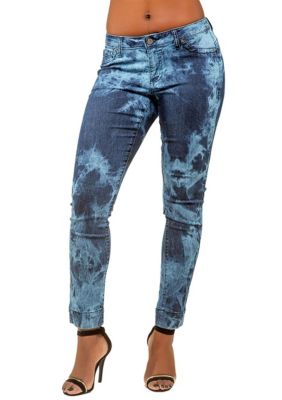 Poetic Justice Women's Curvy Fit Stretch Destroyed Skinny Ankle Jeans