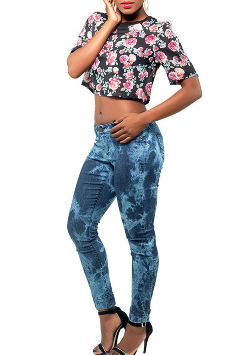 Curvy Fit Stretch Destroyed Skinny Ankle Jeans