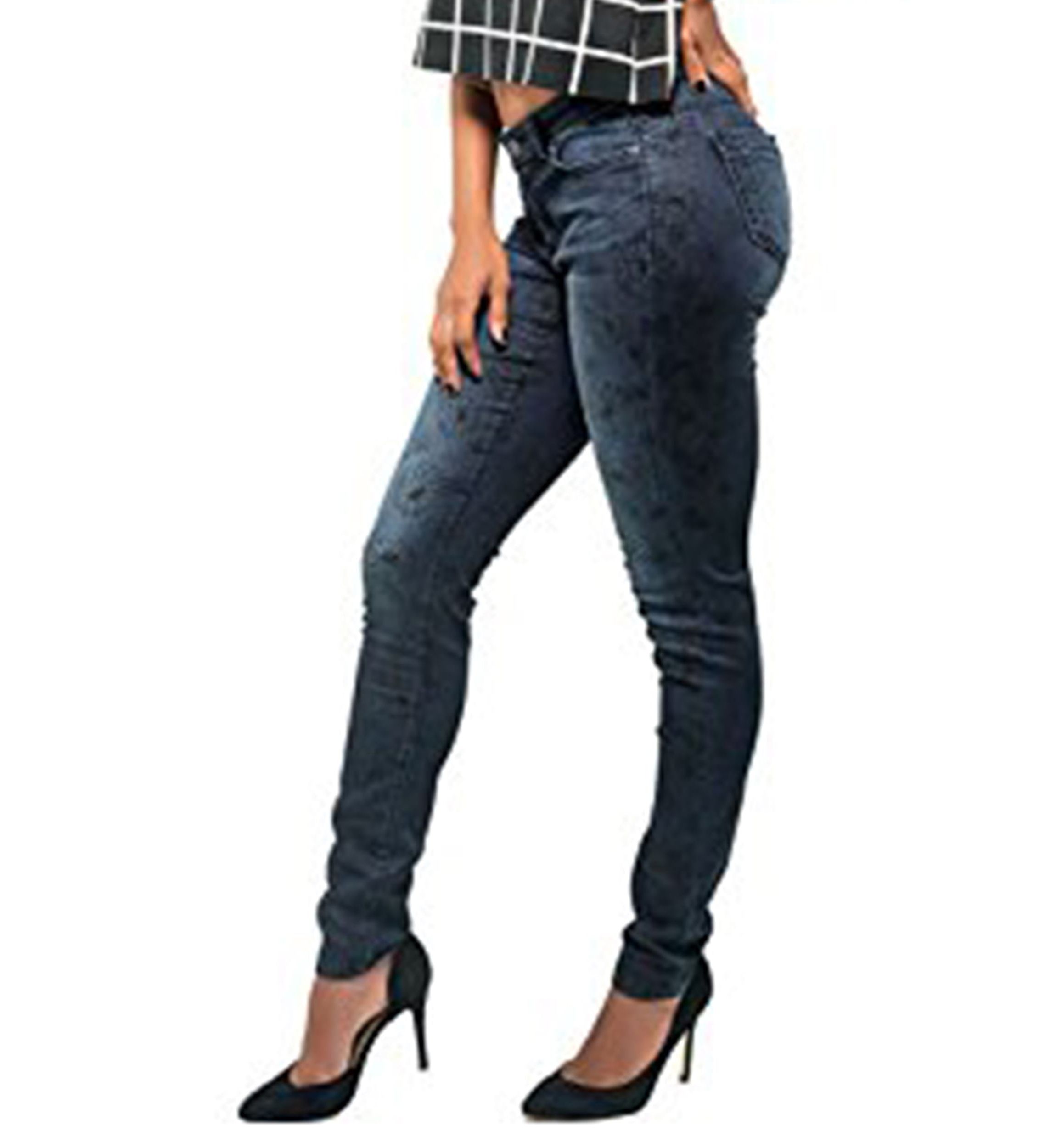 Daisy Printed Mid Rise Skinny Jeans