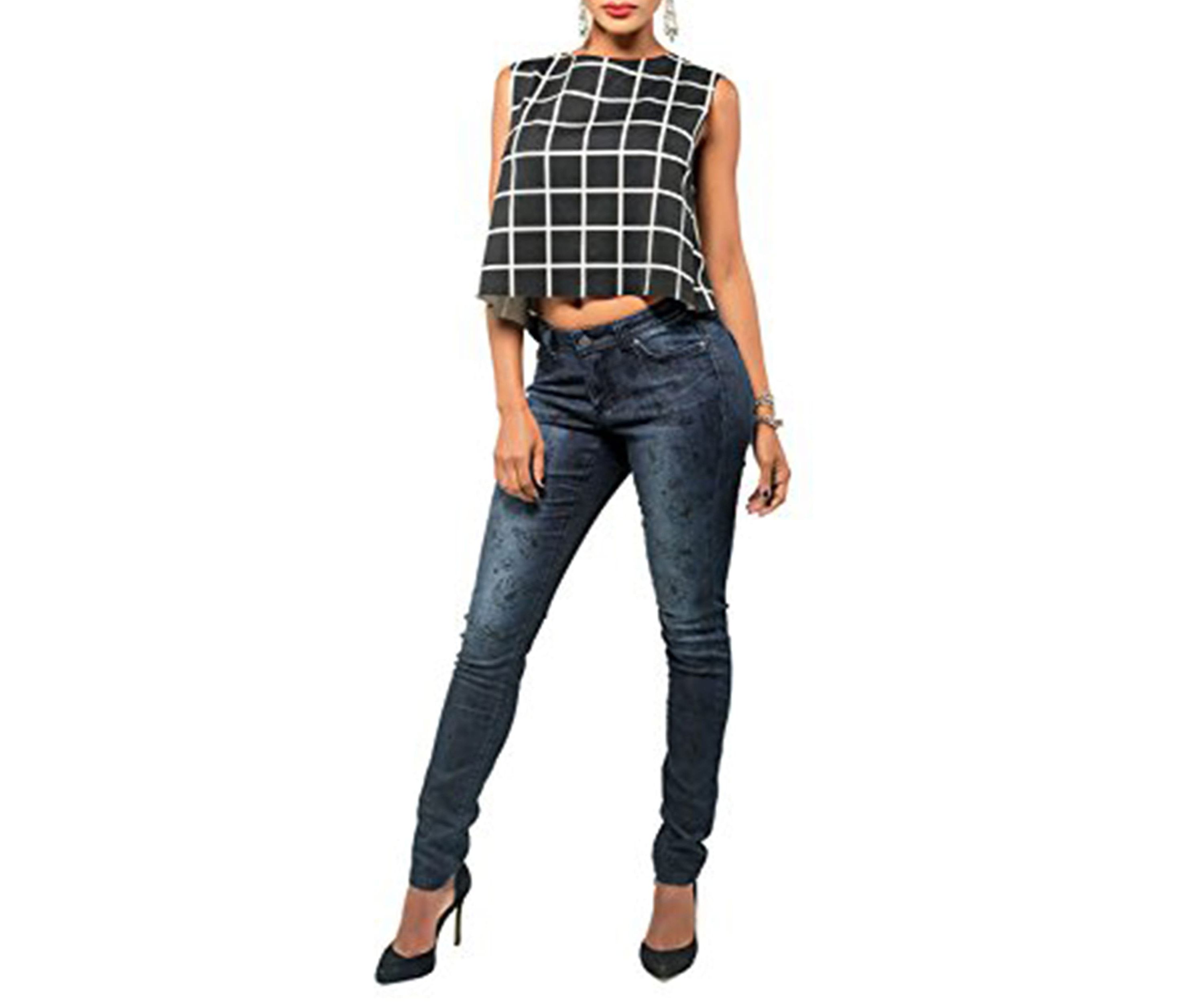 Daisy Printed Mid Rise Skinny Jeans