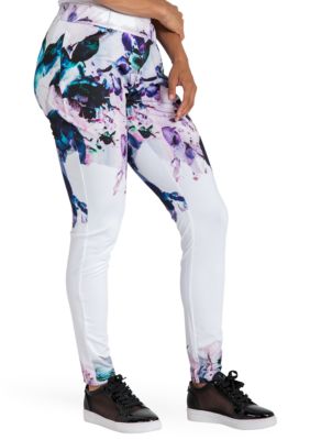 Poetic Justice Curvy Women's Active Floral Print Poly Tricot Legging