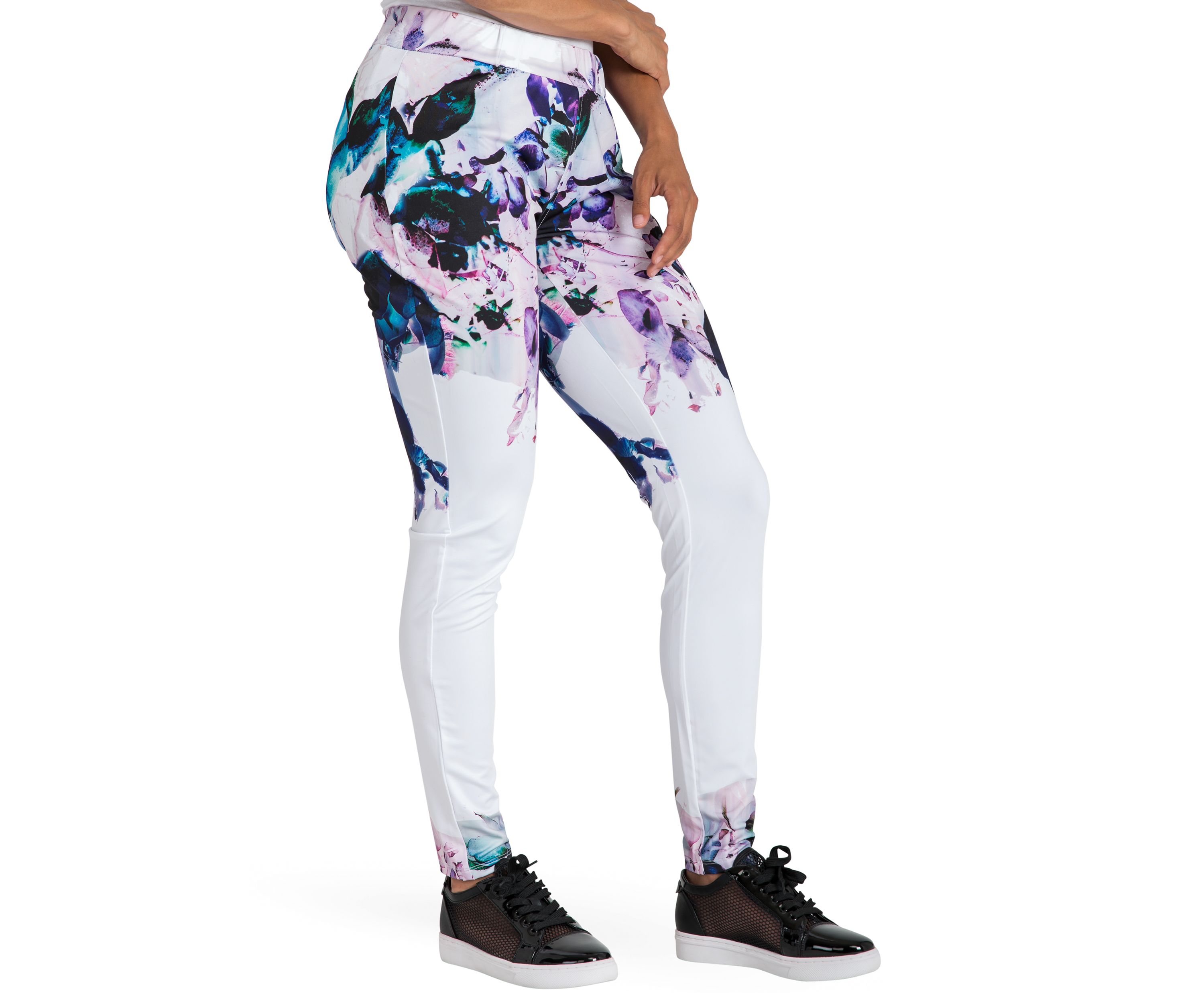 Poetic Justice Curvy Womens Active Floral Print Poly Tricot Legging