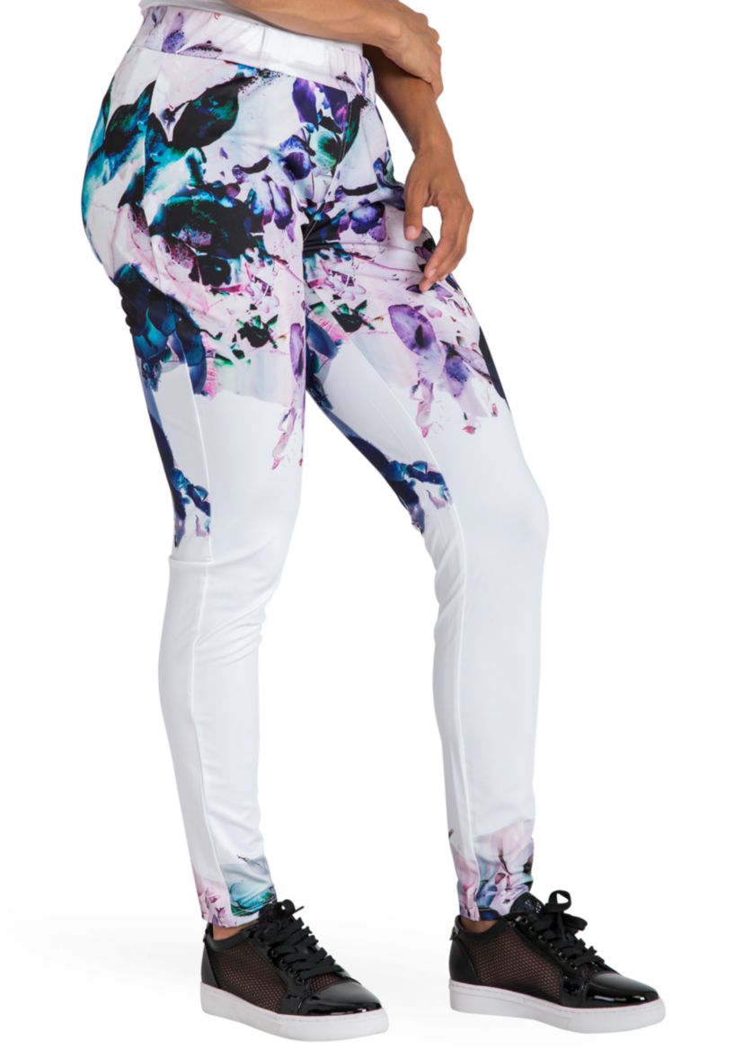 Poetic Justice Curvy Womens Active Floral Print Poly Tricot Legging