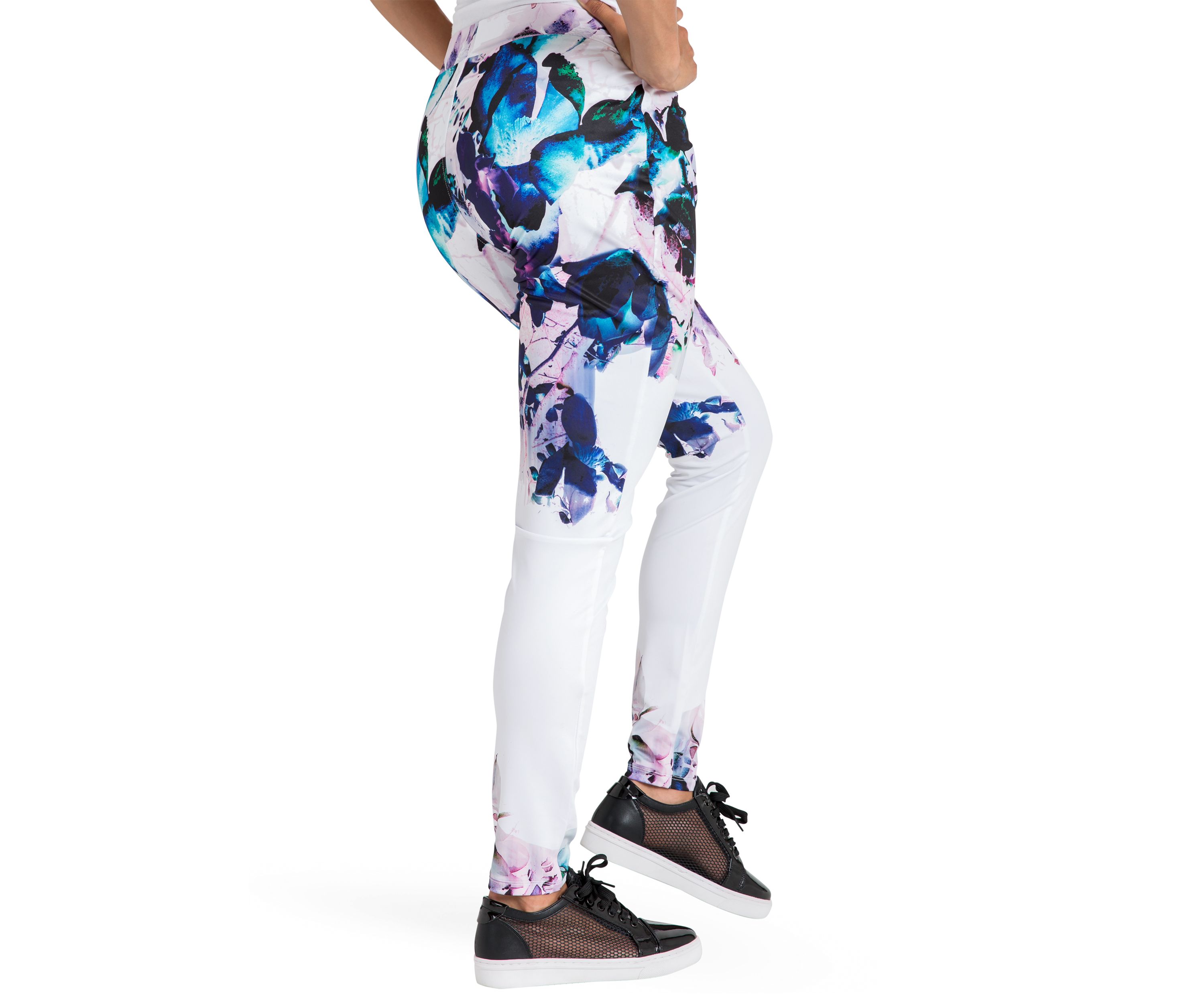 Poetic Justice Curvy Womens Active Floral Print Poly Tricot Legging