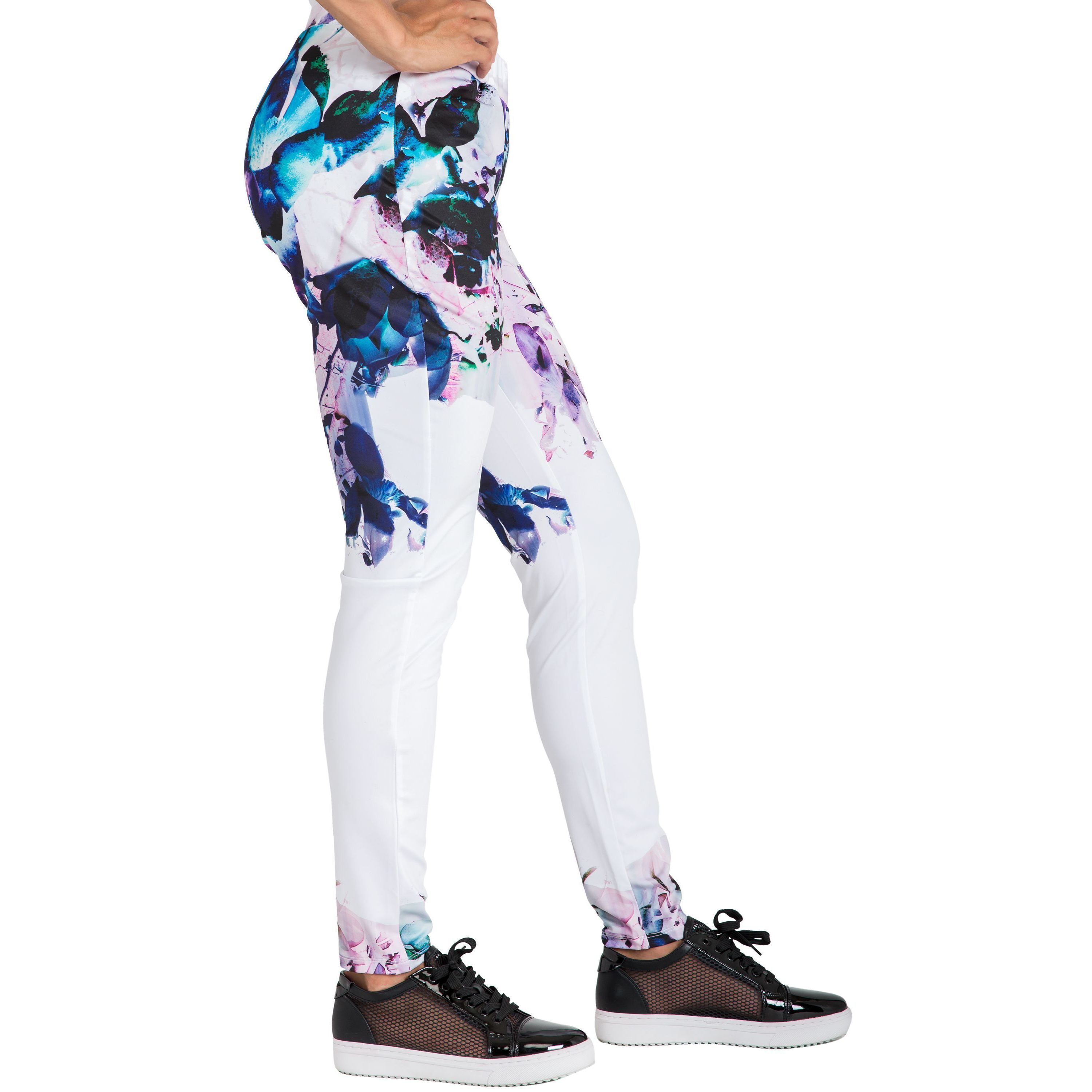 Poetic Justice Curvy Womens Active Floral Print Poly Tricot Legging