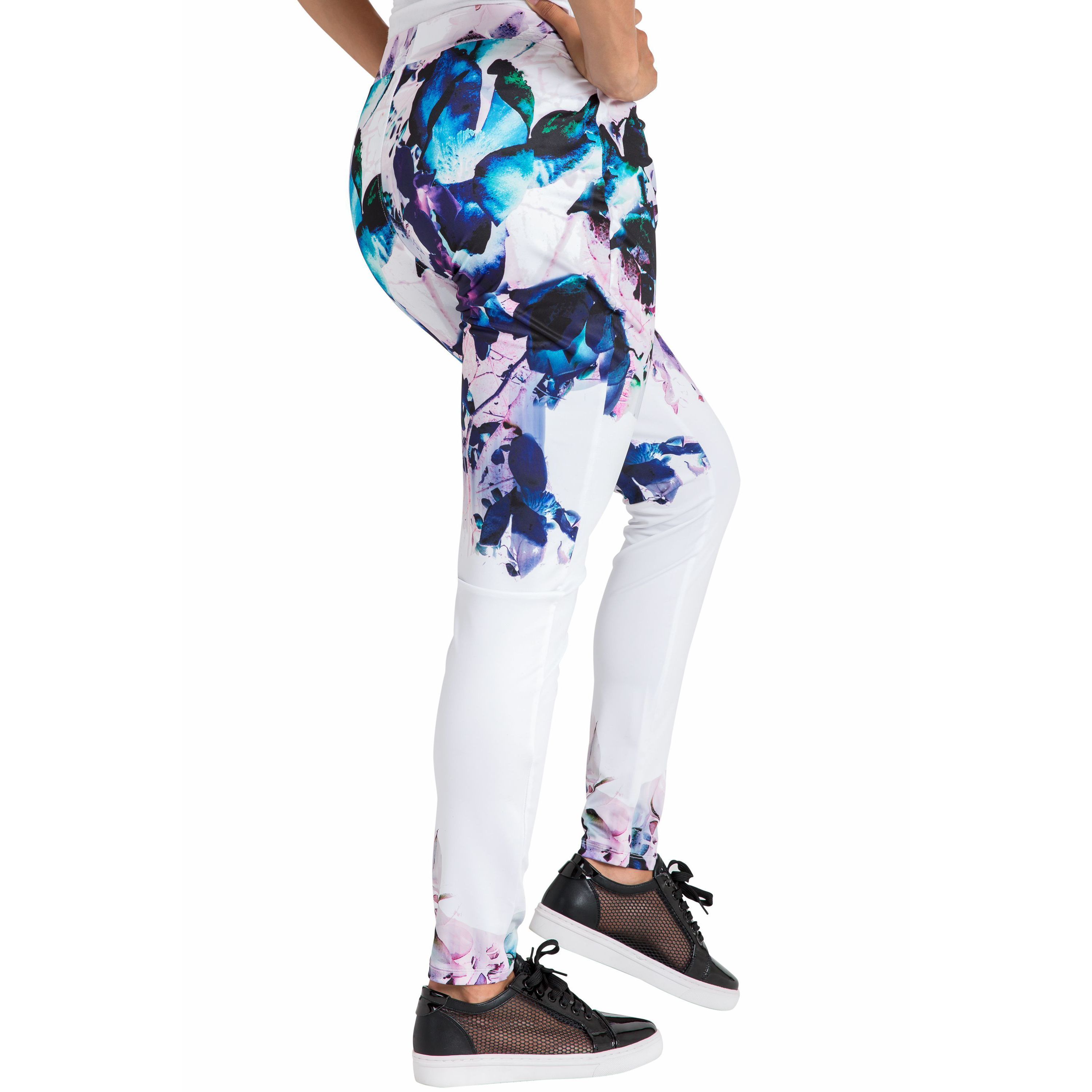 Poetic Justice Curvy Womens Active Floral Print Poly Tricot Legging