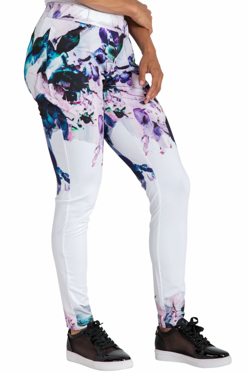 Poetic Justice Curvy Womens Active Floral Print Poly Tricot Legging