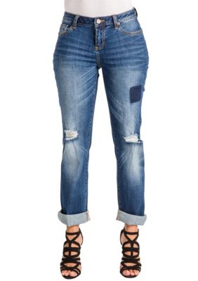 Poetic Justice Women's Destroyed Boyfriend Jeans, 31