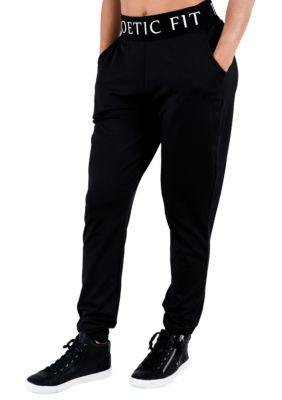 Poetic Justice Curvy Women's Lex Black Jogger Pants w Pockets