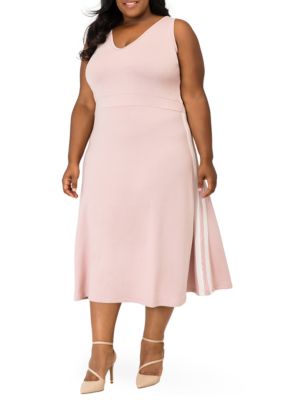 Poetic Justice Women's Plus Size Rina Midi A Line Dress, 3X