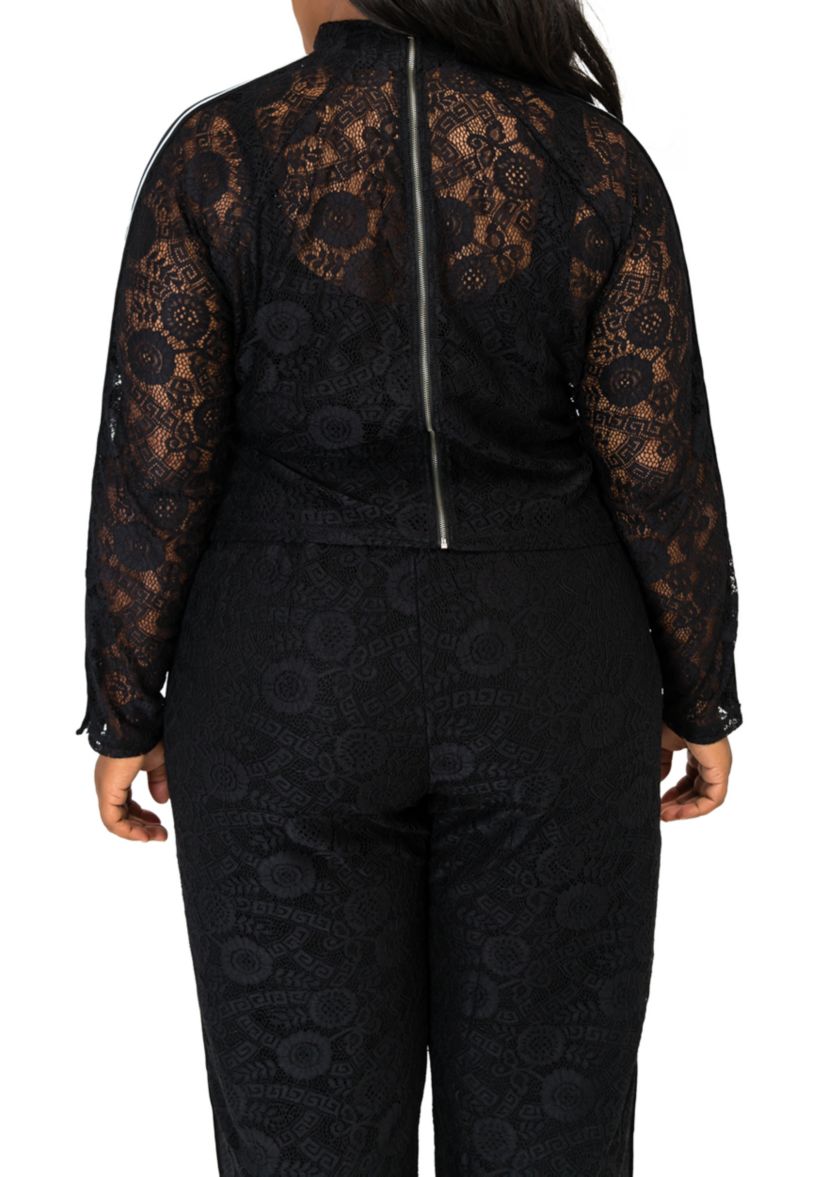 Plus Size Justine Lace Turtleneck Top