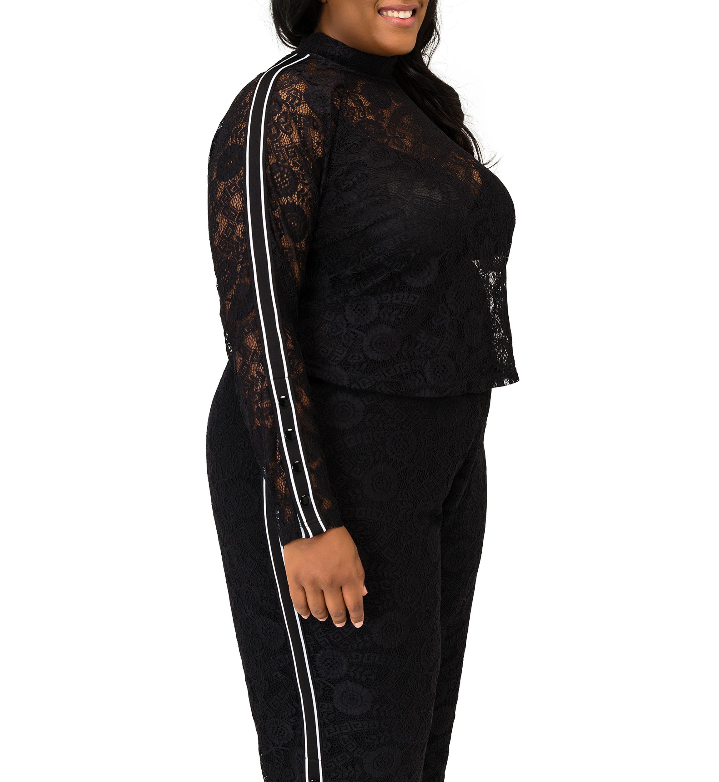 Plus Size Justine Lace Turtleneck Top