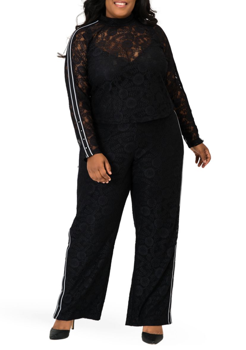 Plus Size Justine Lace Turtleneck Top