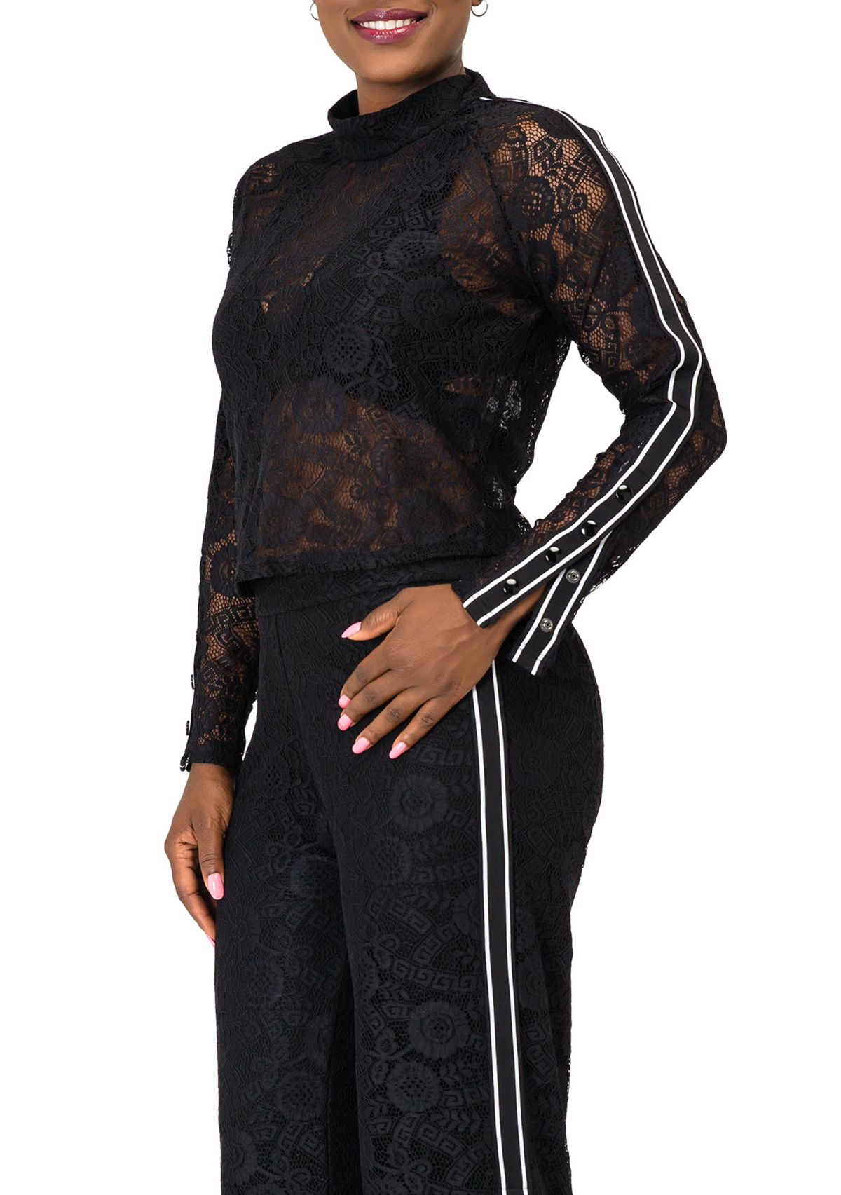 Justine Lace Turtleneck Top