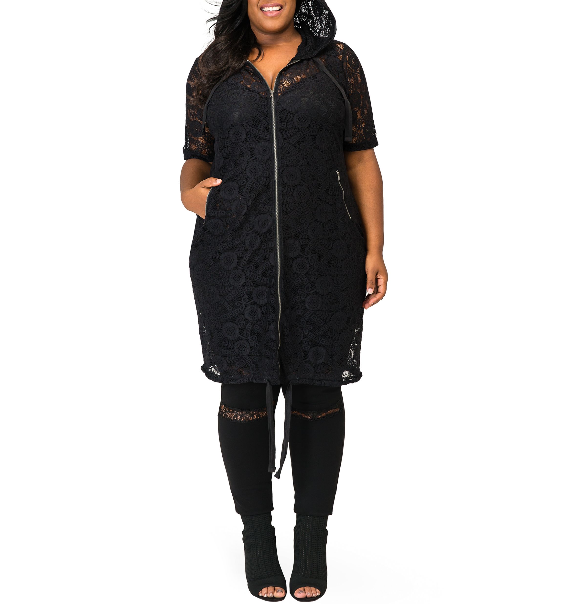 Plus Size Kenny Long Lace Elbow Sleeve Jacket