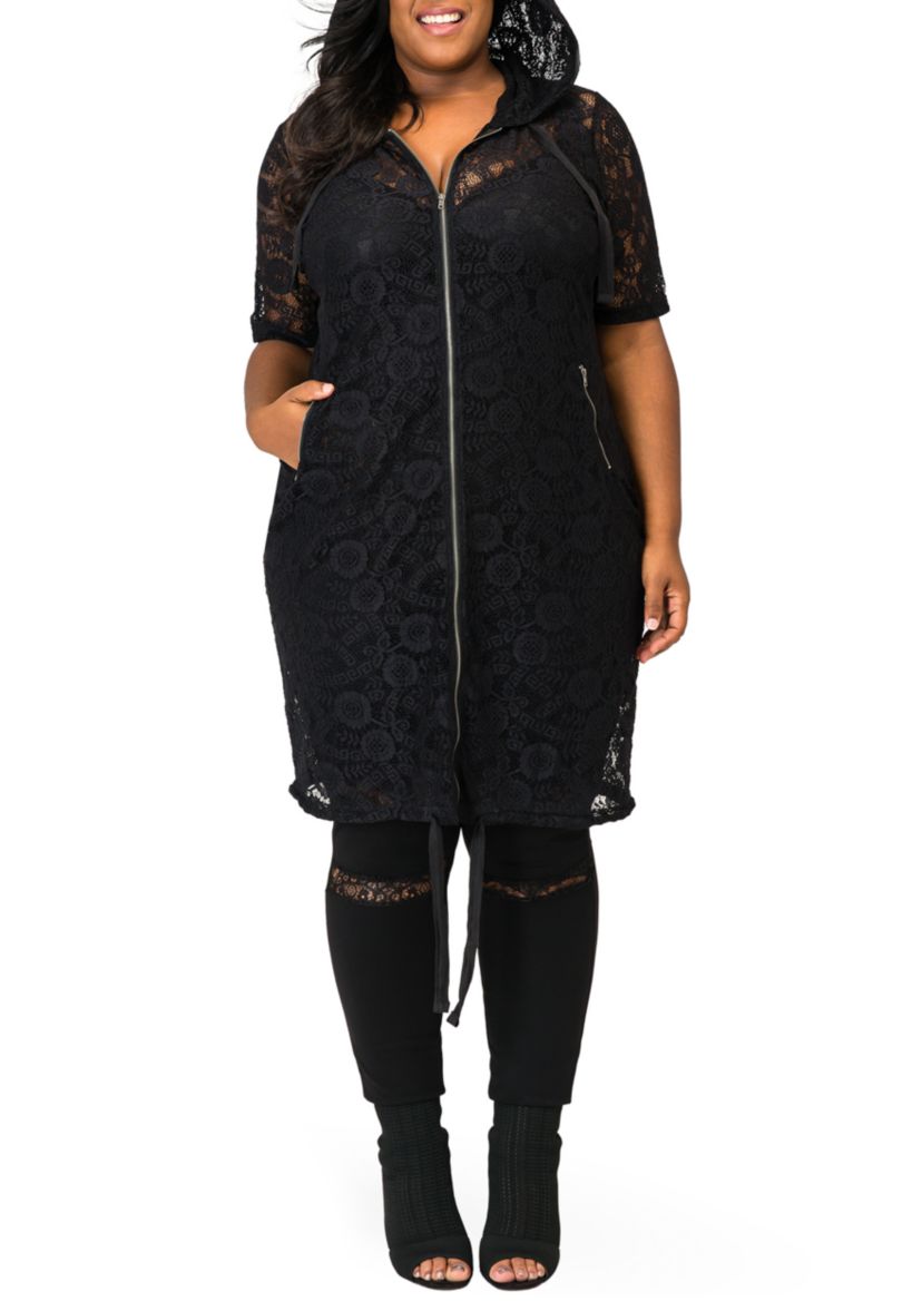 Plus Size Kenny Long Lace Elbow Sleeve Jacket