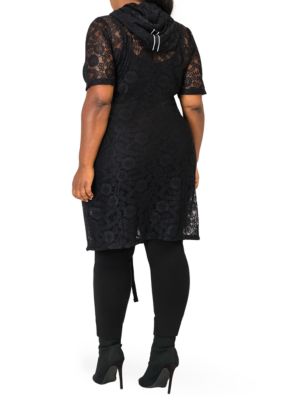 Poetic Justice Plus Size Kenny Long Lace Elbow Sleeve Jacket