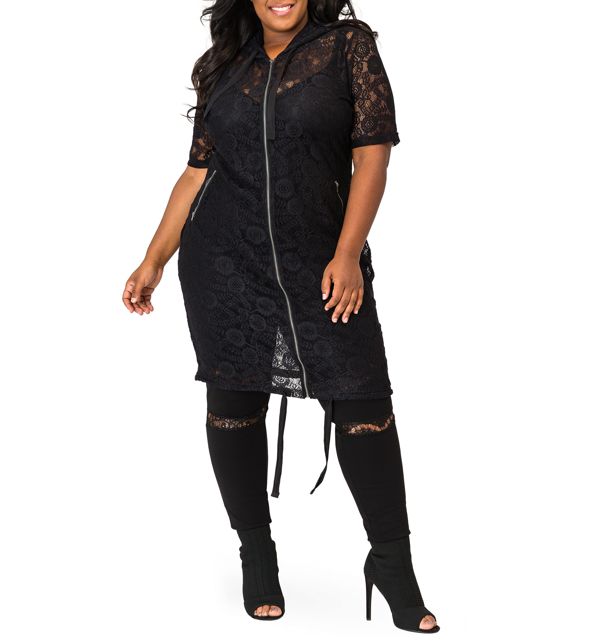 Plus Size Kenny Long Lace Elbow Sleeve Jacket