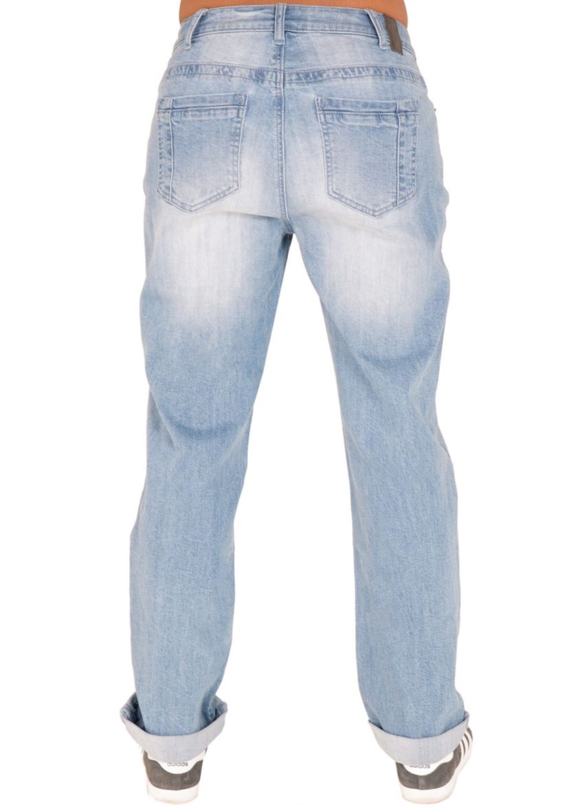 Curvy Fit Light Acid Wash Destroyed Boyfriend Jeans