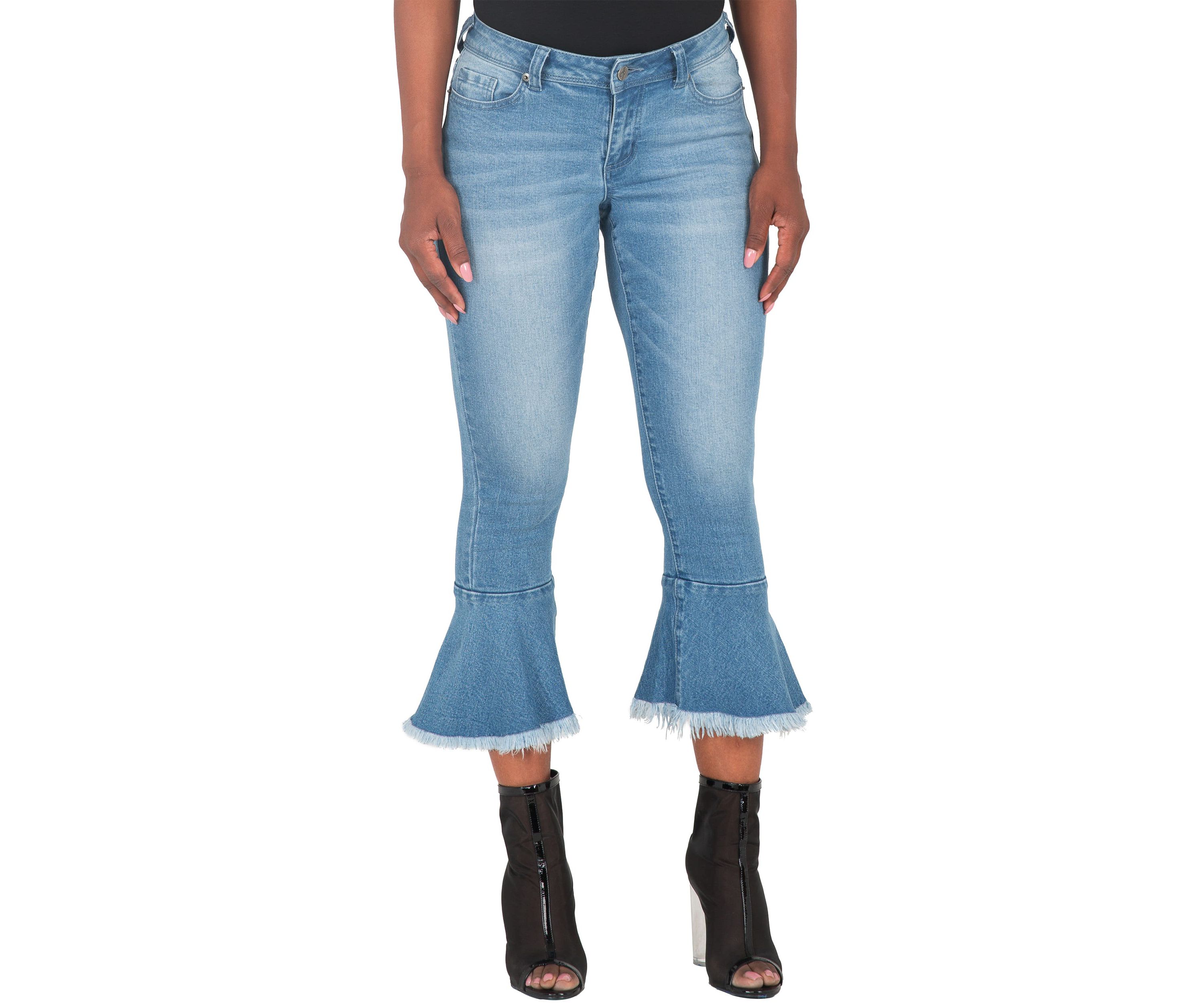 5-Pocket Flare Cropped Ankle Jeans