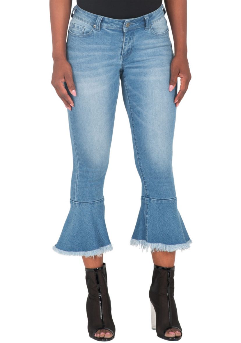 5-Pocket Flare Cropped Ankle Jeans