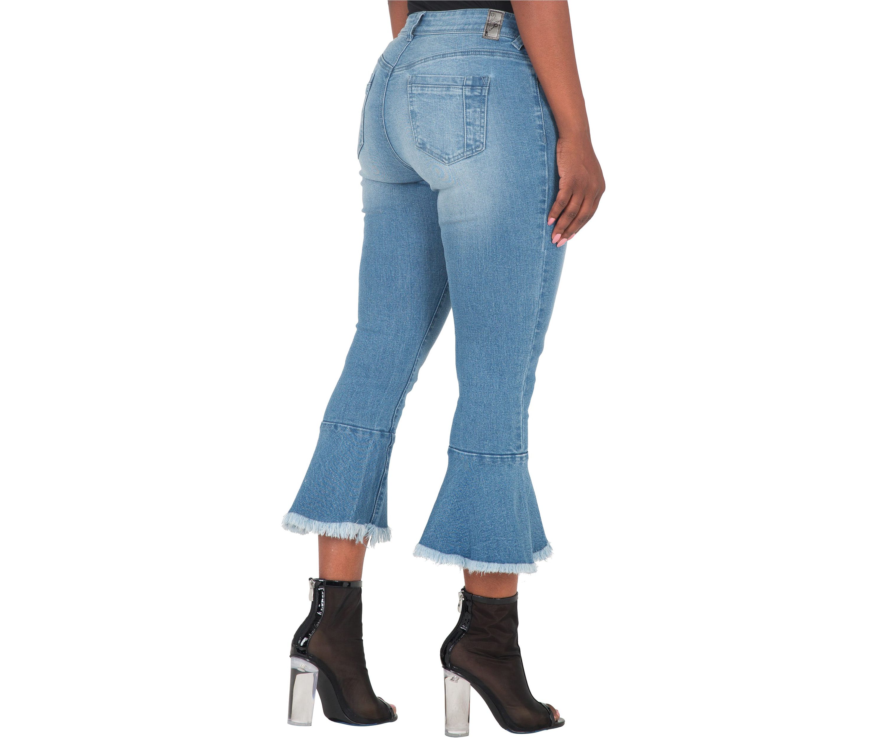 5-Pocket Flare Cropped Ankle Jeans