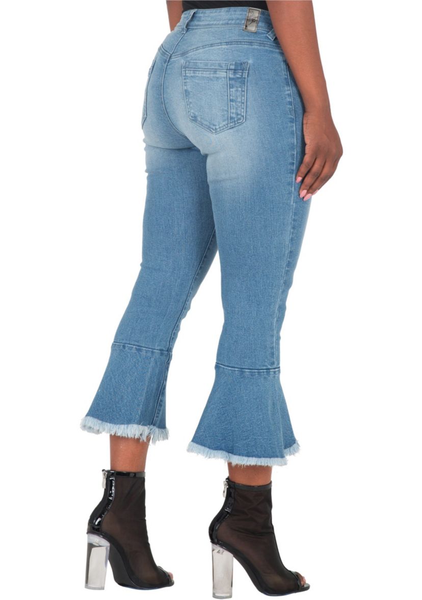 5-Pocket Flare Cropped Ankle Jeans